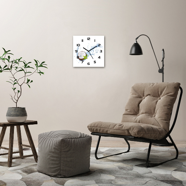 Orologio quadrato con motivo cocco e acqua