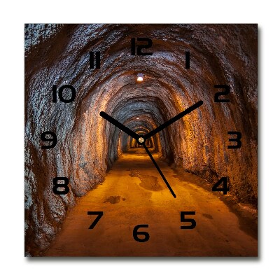 Orologio da parete quadrato con motivo a tunnel sotterraneo
