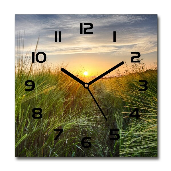 Orologio quadrato con quadrante a tema campo di grano