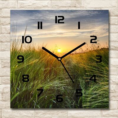 Orologio quadrato con quadrante a tema campo di grano