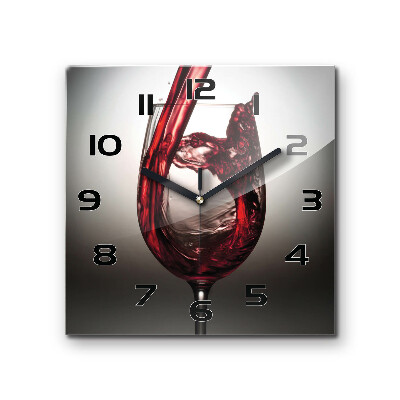 Orologio quadrato in vetro di colore rosso vino