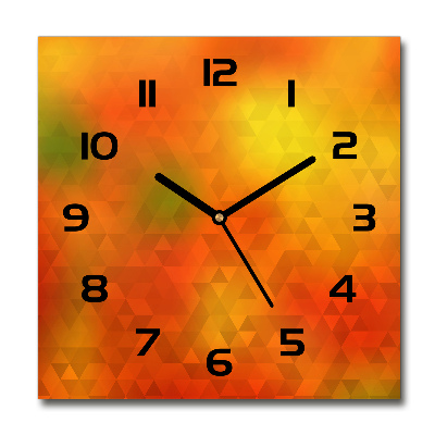 Orologio da parete quadrato con motivo a triangoli astratti