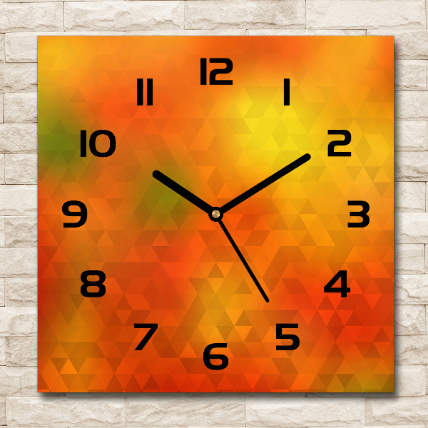 Orologio da parete quadrato con motivo a triangoli astratti