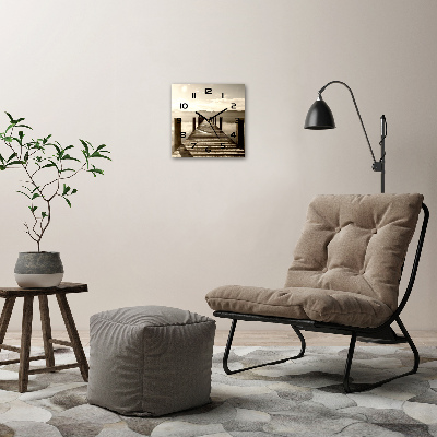 Orologio da parete quadrato con quadrante in legno dal design Molo