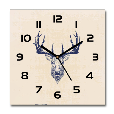 Orologio da parete quadrato con motivo a zanna di cervo