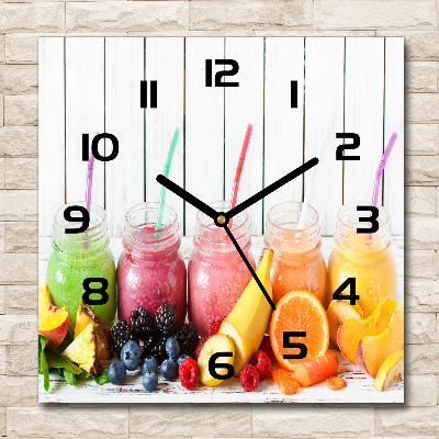 Orologio quadrato con quadrante decorato con un motivo a cocktail di frutta