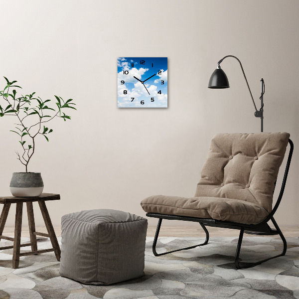 Orologio quadrato con motivo di nuvole nel cielo