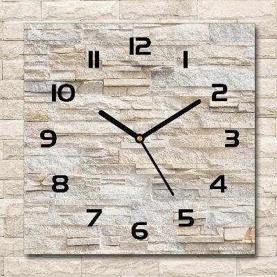 Orologio da parete quadrato con motivo a muro di mattoni