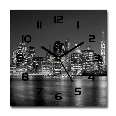 Orologio quadrato con motivo Manhattan di notte