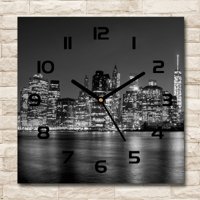 Orologio quadrato con motivo Manhattan di notte