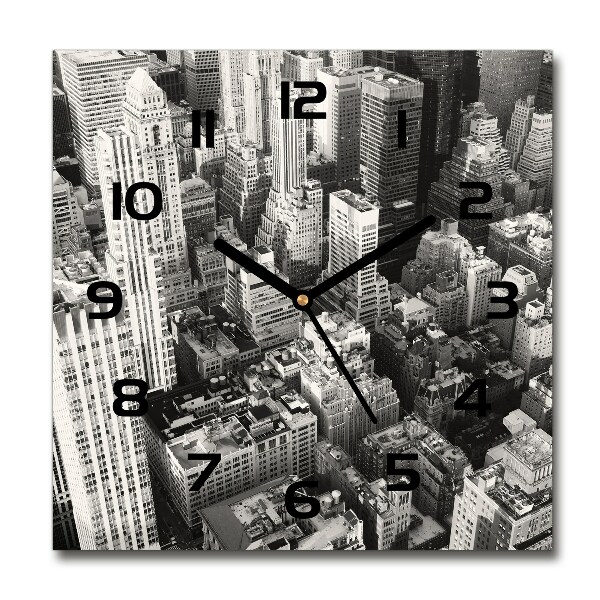 Orologio quadrato con stampa vista a volo d'uccello di New York