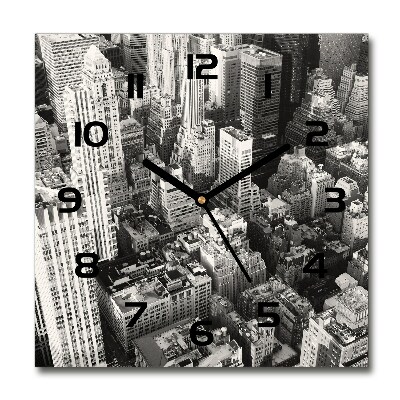 Orologio quadrato con stampa vista a volo d'uccello di New York
