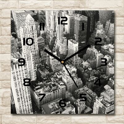 Orologio quadrato con stampa vista a volo d'uccello di New York