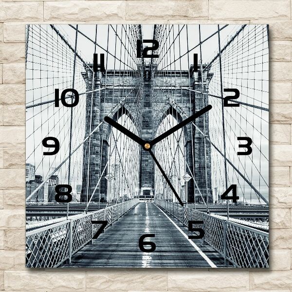 Orologio da parete quadrato con stampa del Ponte di Brooklyn