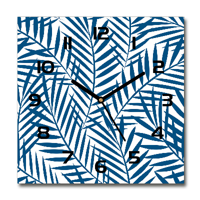 Orologio quadrato con decorazione a foglie di palma