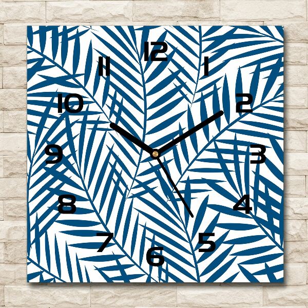 Orologio quadrato con decorazione a foglie di palma
