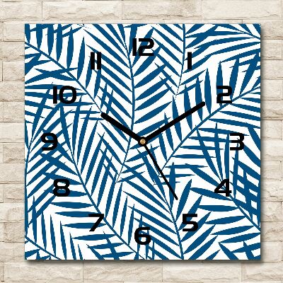 Orologio quadrato con decorazione a foglie di palma