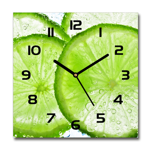 Orologio quadrato in vetro con quadrante verde lime e design ispirato all'acqua