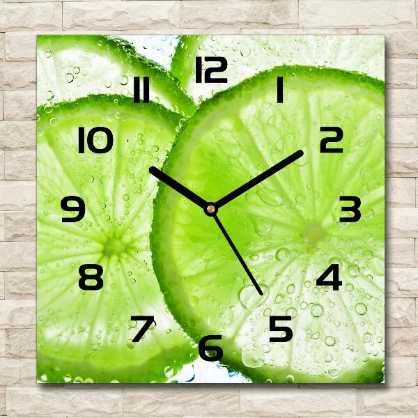 Orologio quadrato in vetro con quadrante verde lime e design ispirato all'acqua