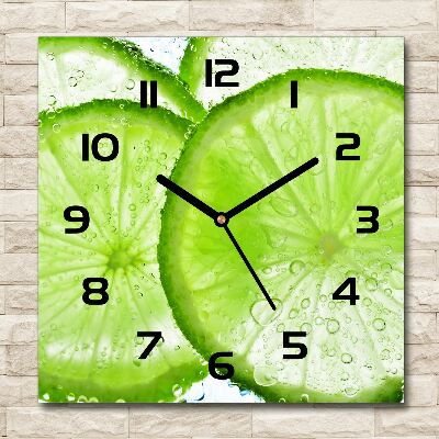 Orologio quadrato in vetro con quadrante verde lime e design ispirato all'acqua