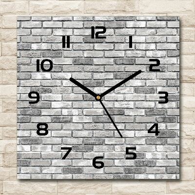 Orologio da parete quadrato con motivo a muro di mattoni