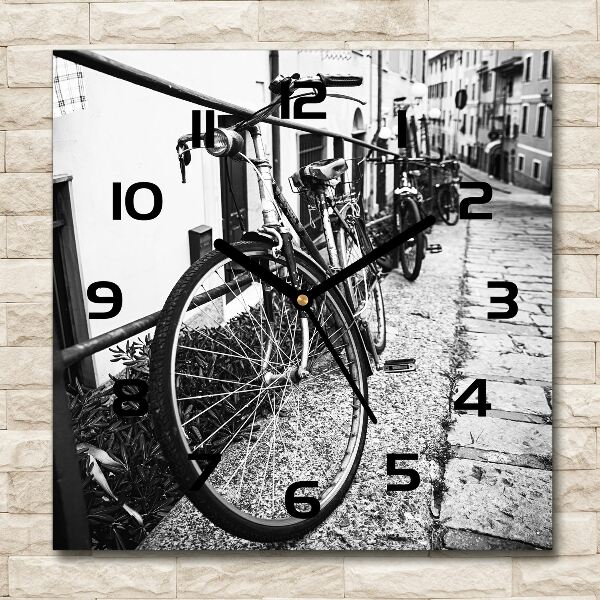 Orologio quadrato con motivo Biciclette da città
