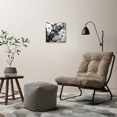 Orologio quadrato con motivo Biciclette da città