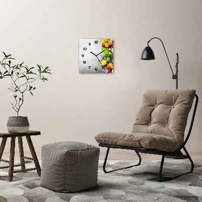 Orologio da parete quadrato con motivo di verdure