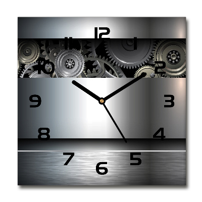 Orologio da parete quadrato con motivo di ingranaggi in stile astratto