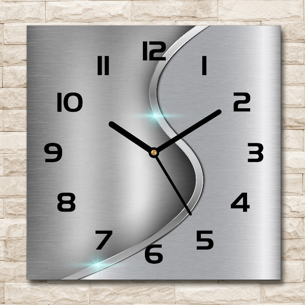 Orologio quadrato con motivo metallico astratto
