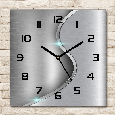 Orologio quadrato con motivo metallico astratto