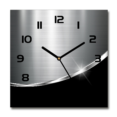 Orologio da parete quadrato con motivo astratto in metallo