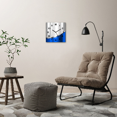 Orologio da parete quadrato con motivo metallico astratto