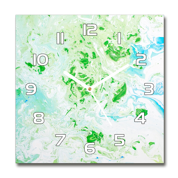 Orologio quadrato in vetro con sfondo astratto