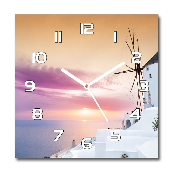 Orologio quadrato con motivo di Santorini, Grecia