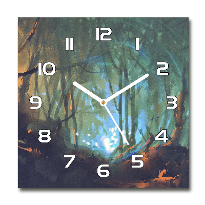 Orologio quadrato con motivo Foresta mistica