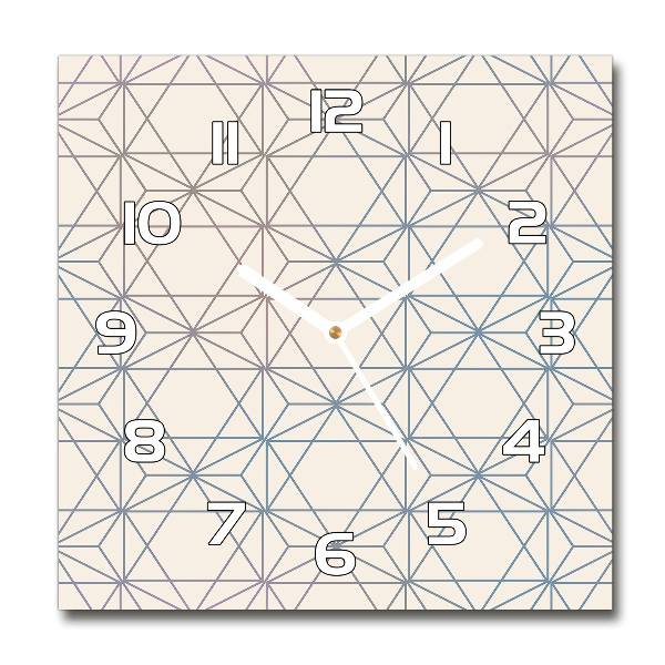 Orologio da parete quadrato con motivo geometrico sullo sfondo