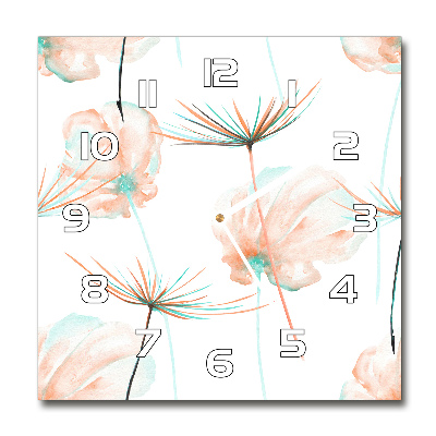 Orologio quadrato in vetro con quadrante con motivo a dente di leone