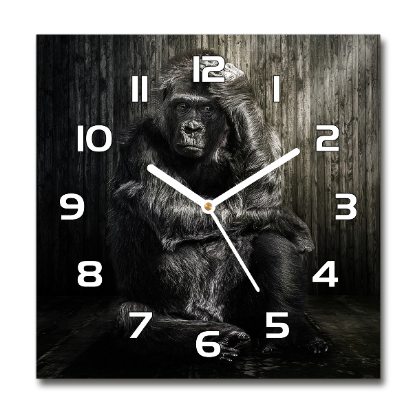 Orologio da parete quadrato con motivo Gorilla
