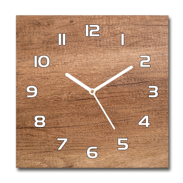 Orologio da parete quadrato con quadrante con motivo in legno