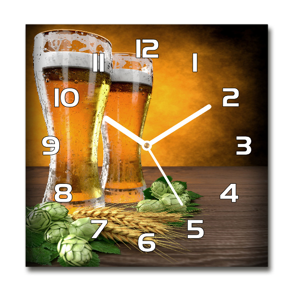 Orologio quadrato con due bicchieri di birra come motivo