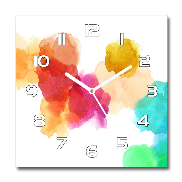 Orologio quadrato in vetro con motivo di luoghi colorati