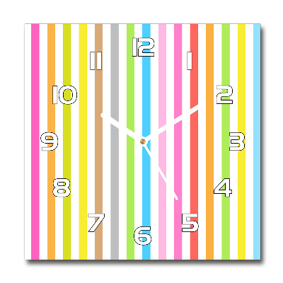 Orologio quadrato in vetro con strisce colorate