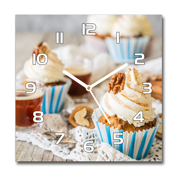 Orologio da parete quadrato con decorazione a tema cupcakes