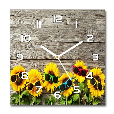 Orologio da parete quadrato con motivo di girasoli