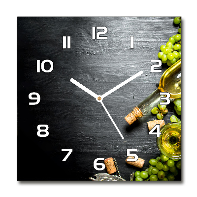 Orologio quadrato con quadrante decorato con motivo di vino bianco e frutta