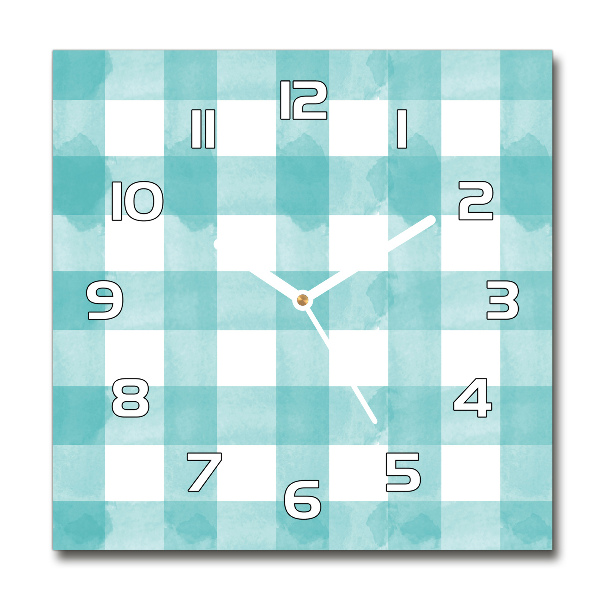 Orologio quadrato con quadrante blu a motivo a quadri