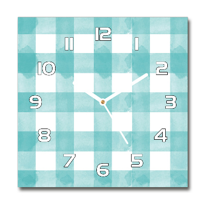 Orologio quadrato con quadrante blu a motivo a quadri