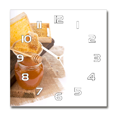 Orologio quadrato in vetro di colore miele