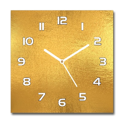 Orologio quadrato in vetro con sfondo in lamina d'oro